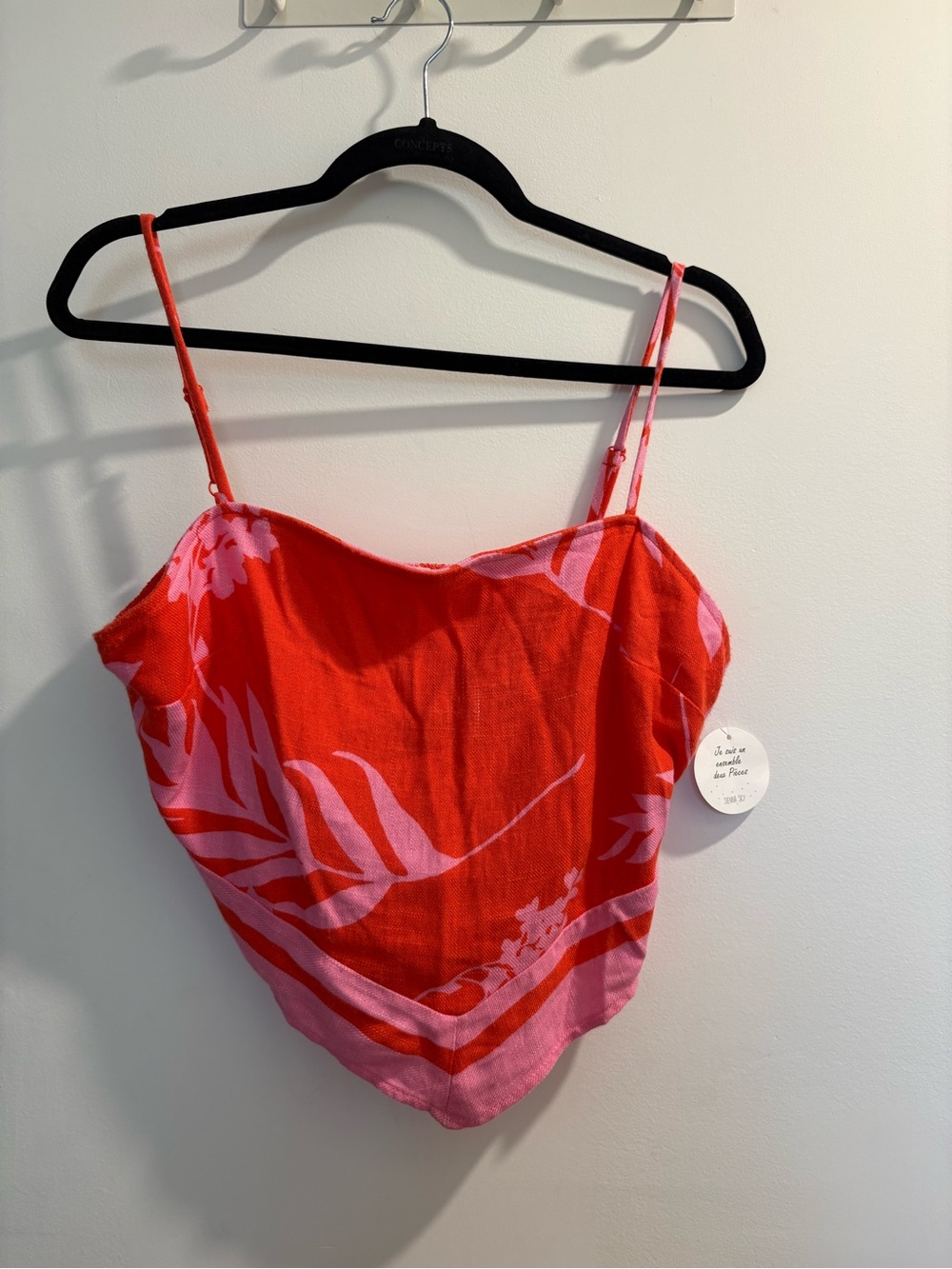 Sienna Sky Red & Pink Floral Handkerchief Cami